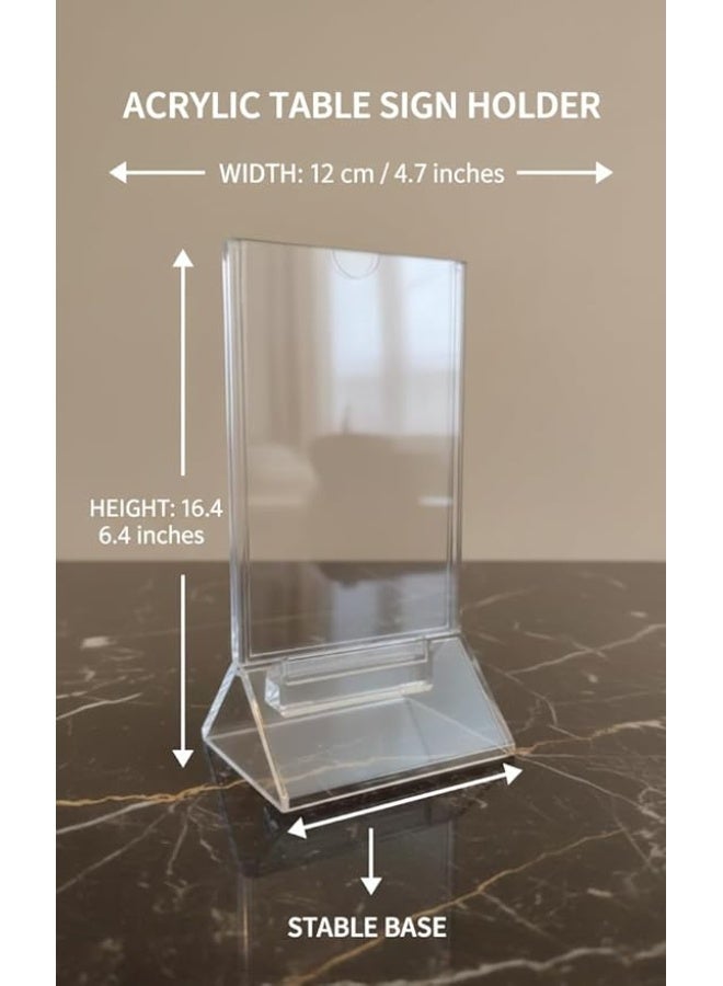 ستاند عرض أكريليك شفاف مقاس 12 × 6 سم – حامل قائمة أسعار أو منيو – مناسب للكافيهات والمطاعم والمكاتب – تصميم أنيق وسهل الاستخدام - Image 3